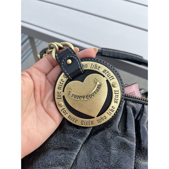 Juicy Couture Leather Embellished Y2K Boho Bag- OS - Black - Picture 15 of 16